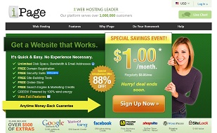 iPage Web Hosting Sale $1/Month
